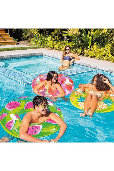 Generic INTEX أنابيب فواكه استوائية قابلة للنفخ بتصميم متنوع متعدد الألوان 107 سم INT56261