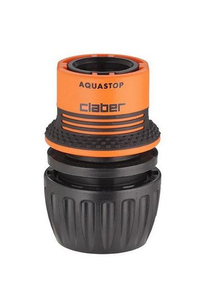 Generic وصلة خرطوم Claber Universal مع Aquastop باللونين الأسود والبرتقالي