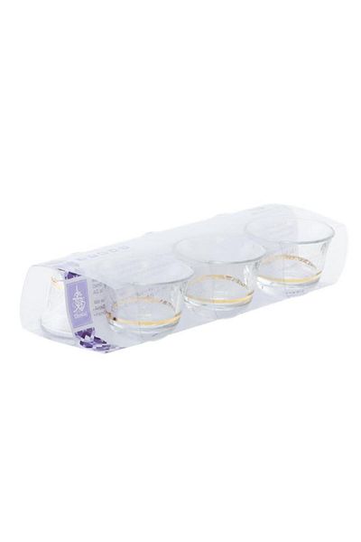 Generic طقم فناجين قهوة زجاجية من ديملاج، 6 قطع، شفاف وذهبي، 170 غرام، DJ-43530