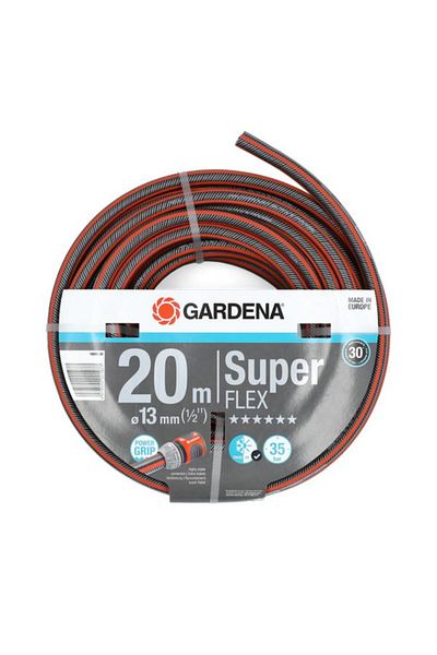 Generic خرطوم حديقة GARDENA Super Flex باللونين الرمادي والبرتقالي 20 مترًا × 1/2 بوصة