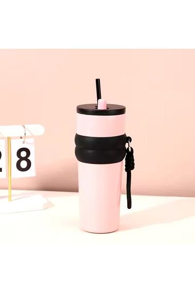 SKYDDAR INNOVATION Cană termos, fără BPA, rezistentă la rugină și scurgeri, reutilizabilă, oțel inoxidabil, 710 ml, THM7 - roz