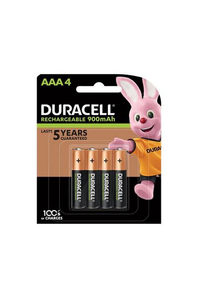 Generic بطارية دوراسيل AAA قابلة لإعادة الشحن، 4 قطع، باللونين الأسود والنحاسي، 900 مللي أمبير/ساعة