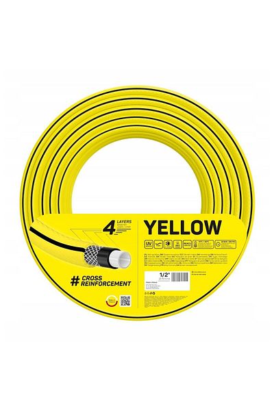 Cellfast Furtun gradina, Cellfast Yellow, 4 straturi, 1/2'', 50 m