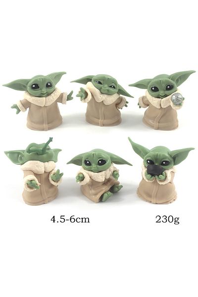 BANDAI Yoda-6pcs 5pcs Star Wars Toy Master Baby Yoda Darth PVC Action Figure Anime Figures Collection Doll