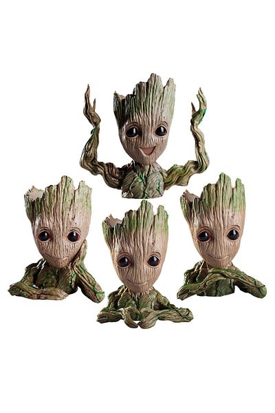 Miniso G Set-4PCS Modern Vases For Flowers Pot Groot Garden Pots Planters Anime Figurines Home Decoration A