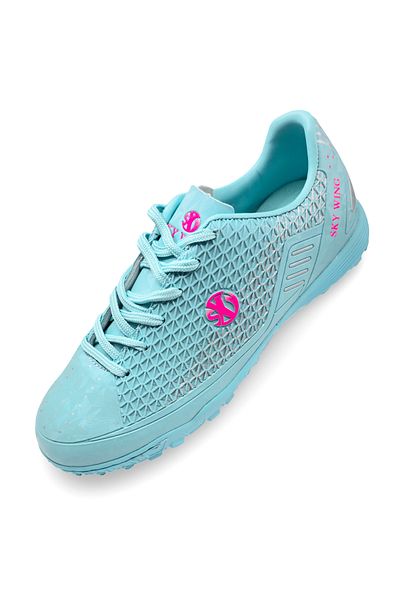 Sky Wing football boots, 9895 for synthetic turf, stitched toe 37 turquoise