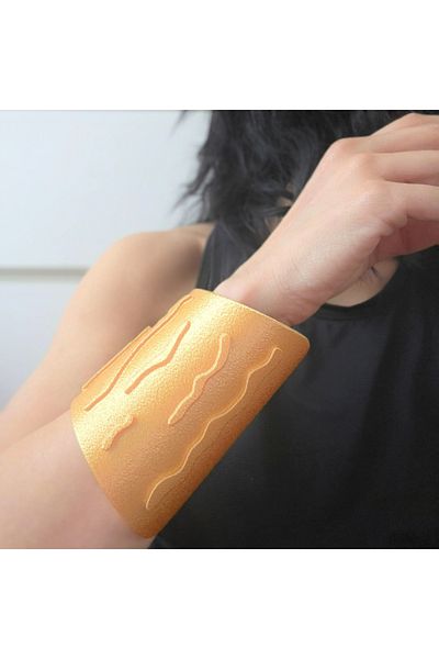 ZLBoutique Avangard Bracelet Roman Style Made of Ecological Pla - Gold, Diameter: 5.5 Cm, ​​Length: 11.5 Cm