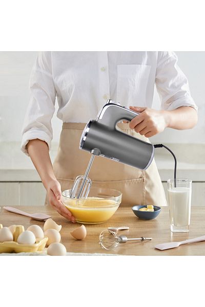 Sofia Concept Adela Hand Mixer, 400W, 5 Speeds, Turbo Function, Beaters and Hooks, Stainless Steel, Silver Grey