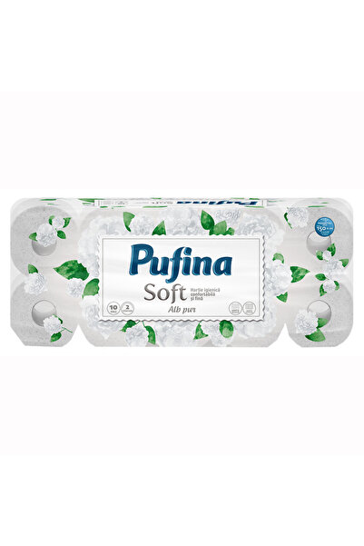 PUFINA Hartie igienica Pufina Soft Alb pur, 10 role, 2 straturi
