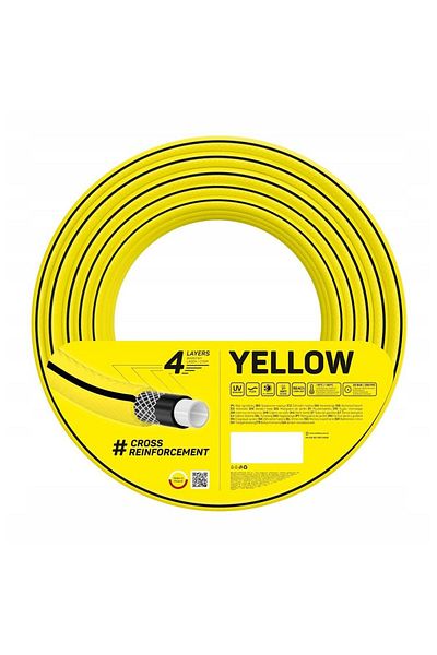 Cellfast Garden Hose, Yellow, 4 Layers, 3/4'', 20 M