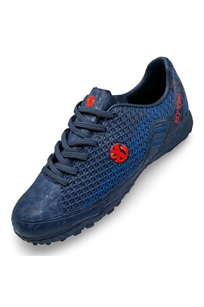 Sky Wing football boots, 9895 for synthetic turf, stitched toe 44 navy blue