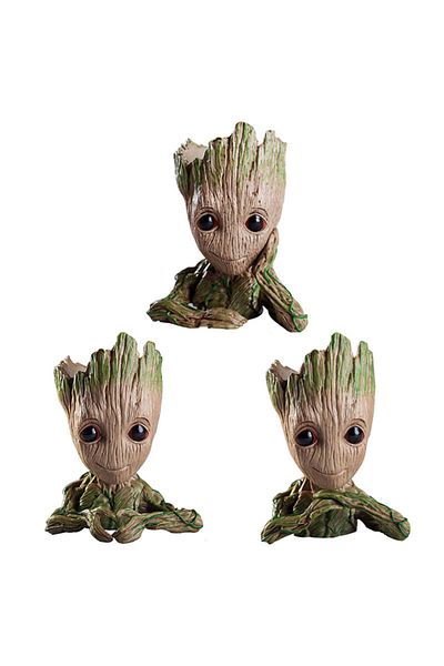 Miniso E Set-3PCS Modern Vases For Flowers Pot Groot Garden Pots Planters Anime Figurines Home Decoration A