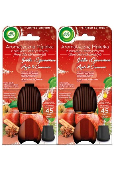Air Wick Air Wick Aroma Mist Essential Oil Diffuser Refills, Apple & Cinnamon, 2 x 20ml