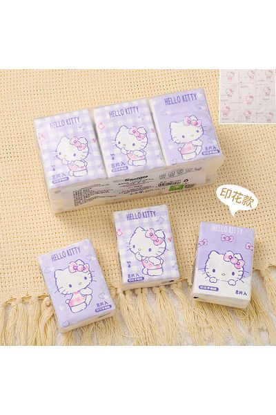 SANRIO KT A 9pcs Hello Kitty Sanrio Tissue Pochacco Kawaii Cartoon Printed Handkerchief Cute Girl Portabl