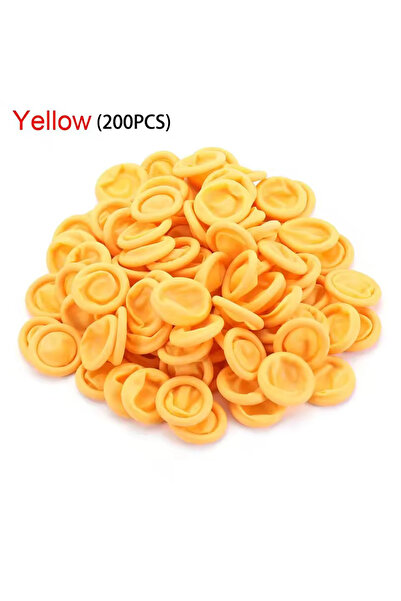 Choice أصفر - 200 قطعة 100 قطعة متعددة الألوان أغطية أصابع للاستخدام مرة واحد...
