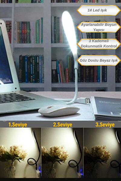 Hane Dostu 14 Güçlü Led Işıklı | 3 Kademeli Dokunmatik Kontrol Sistemli Masa ...