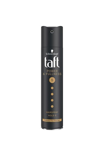 Taft Λακ μαλλιών Taft Power & Fullness, επίπεδο κράτημα 5, vegan σύνθεση, 250 ml