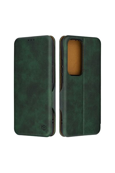 SKYDDAR INNOVATION Husă pentru Oppo Reno12 Pro, portofel securizat, piele ecologică, închidere magnetică, verde, set cu autocolant