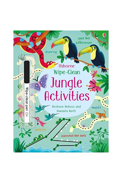 Usborne Activități în junglă cu ștergere rapidă - Caiet de activități cu scri...