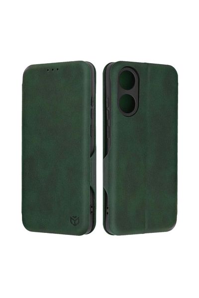 SKYDDAR INNOVATION Husă pentru Oppo A78 4G, portofel securizat, piele ecologică, suport pentru carduri, închidere magnetică, verde, set autocolante