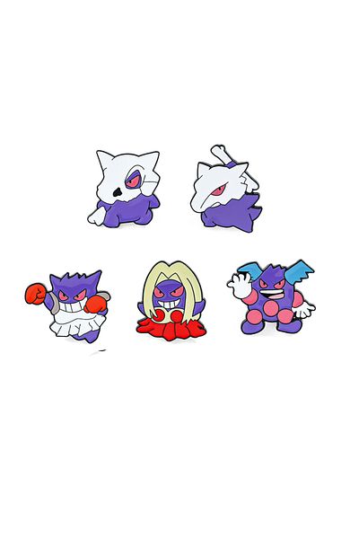 Miniso XZ5435 5/10 Pcs Creative Cubone Brooch Fashion Gengar Enamel Pins Backpack Clothing Jewelry Metal Ba