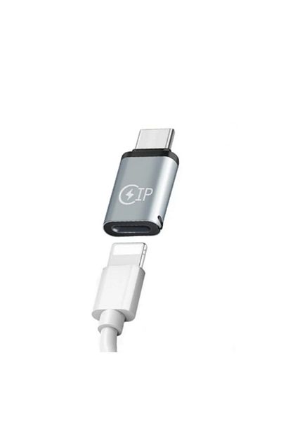 Salestore Adaptor Lightning la USB-C 2.7cm, aluminiu gri, pentru Apple Samsung Huawei Xiaomi, încărcare rapidă