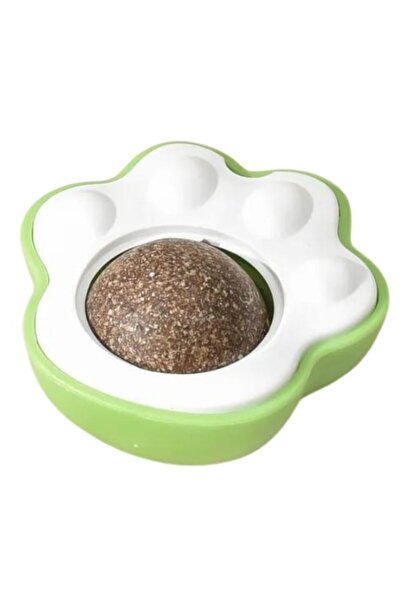 SUPER TRENDS SUPER TRENDS® Catnip Cat Toy, Ball with Adhesive Back, White Paw