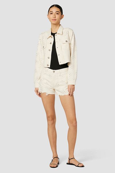 Hudson Pantaloni Bermuda cu talie înaltă Lori - - Bej, 24