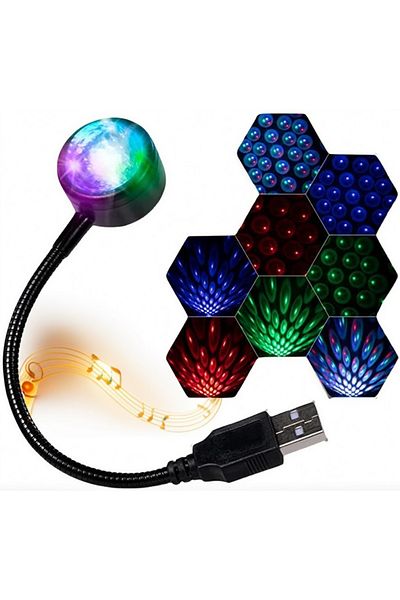 fulina USB Projector Night Light, Adjustable Atmosphere Interior Car Lights, Widely Use,Easy to Install