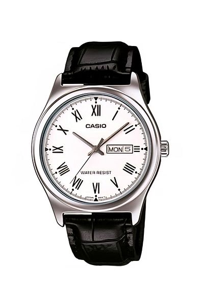 Caslo Classic, elegant, men's leather watch from Casio