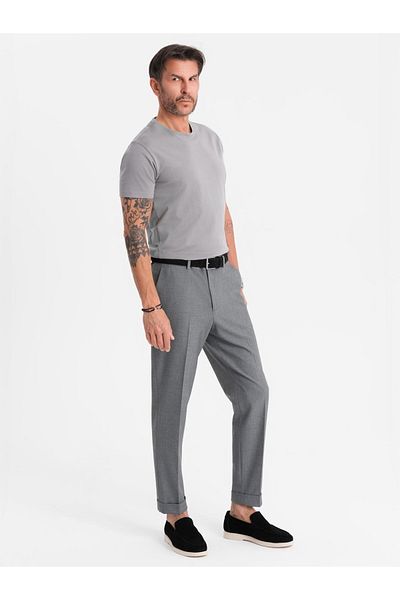 OMBRE Klassisches Herren-BASIC-T-Shirt aus Baumwolle - grau V3 OM-TSBS-0236 XXL