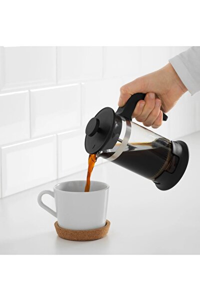 IKEA Quality Glass French Press Volume 400 ml Ikea Herbal Tea Coffee Pot Transparent Height 17 cm