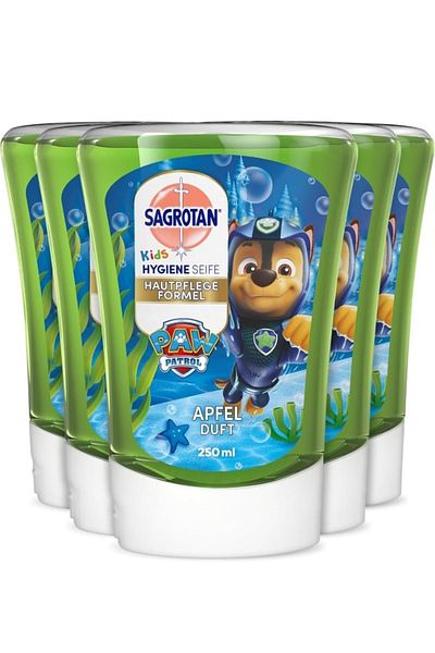 Dettol Set of 5 x Sagrotan Kids No Touch antibacterial liquid soap refill with MAR for the automatic dispenser