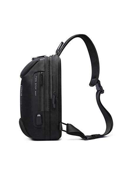 BANGE Rucsac crossbody/de umar casual, impermeabil, multifunctional, antifurt, cu port de incarcare USB