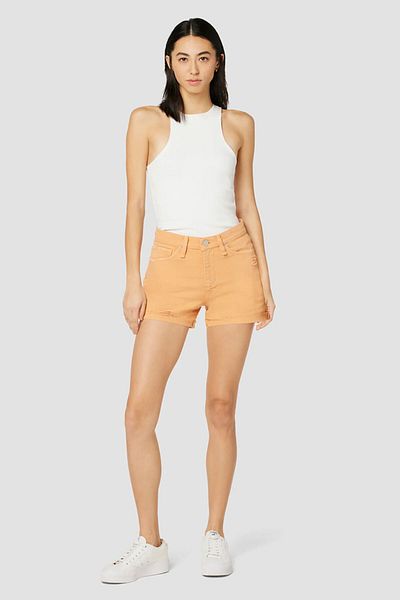 Hudson Devon High-rise Boyfriend Bermuda W/cuff - - Orange, 27