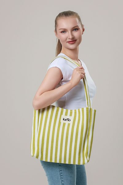 Lomo Bags Lomo One Shoulder Bag – Casual and Holiday Chic Mini Clutch Gift - Pistachio Green Stripes