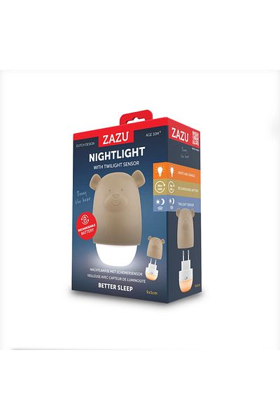 Zazu Kids Benny the Bear night light with light sensor, Zazu Kids, Beige