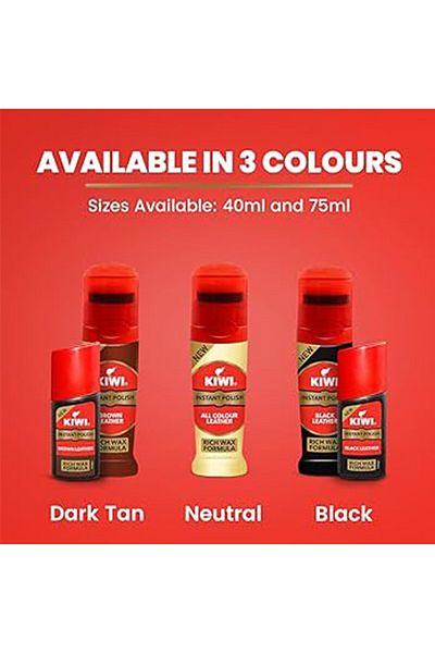 Kiwi Instant Shoe Polish All Leather Color - 75ml - Pack of 5