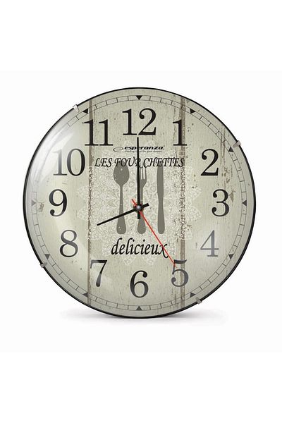ESPERANZA Ceas de perete Esperanza EHC018P, model Paris, text ''Delicieux'', fond crem,30 cm