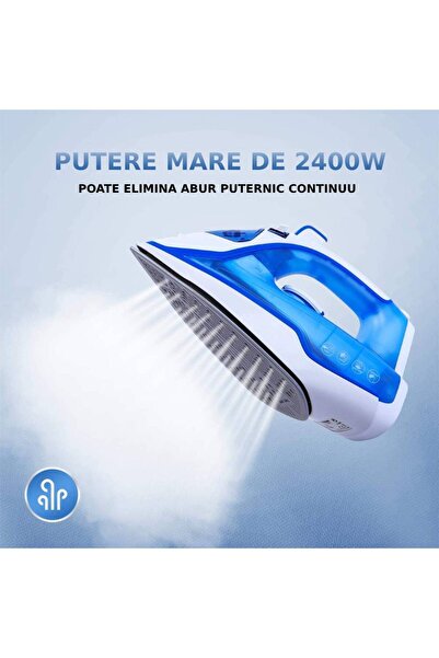 Sofia Concept Fier de călcat cu abur, 2400 W, anti-picurare, autocurățare, talpă ceramică, topaz albastru