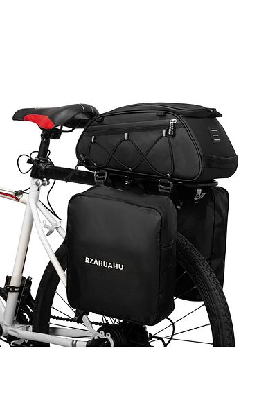 Choice Black 3 in 1 Bike Rack Bag Trunk Bag Waterproof Bicycle Rear Seat Bag Cooler Bag with 2 Side Hanging