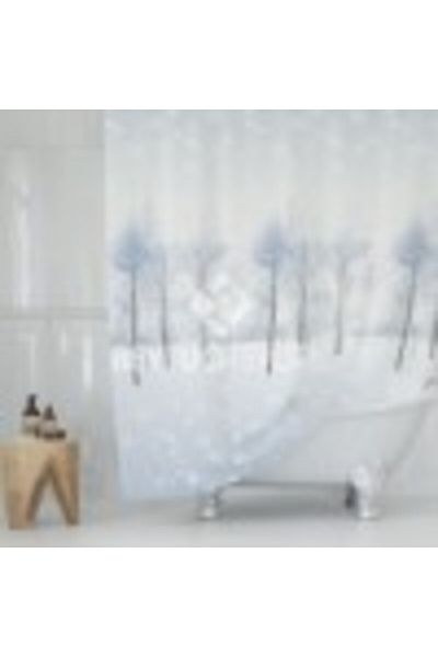 Tropikhome Shower Curtain with 12 Rings, Dimensions 180x200cm 8759 SNOWY