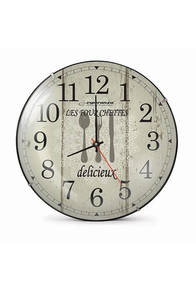 ESPERANZA Ceas de perete Esperanza EHC018P, model Paris, text ''Delicieux'', fond crem,30 cm