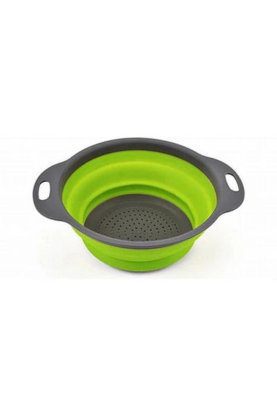ABYZ Round colander, diameter 29 cm, resistant to low and high temperatures, gray/green