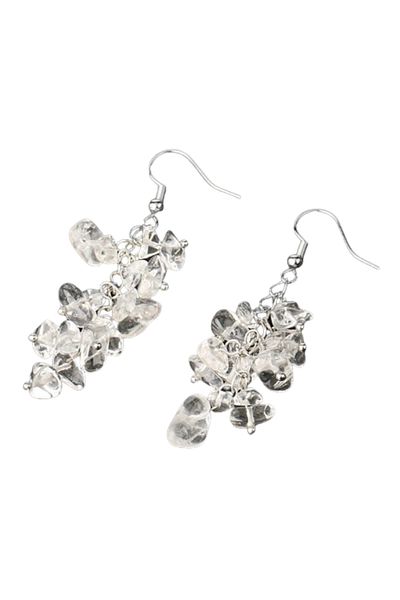 animis beauty Rock Crystal / White Quartz Chips Earrings, made of natural semi-precious stones