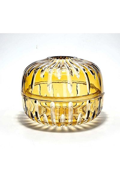 Kristal Market Handmade Crystal Vicente Patterned Decorative Presentation Holder with Lid Napkin Holder