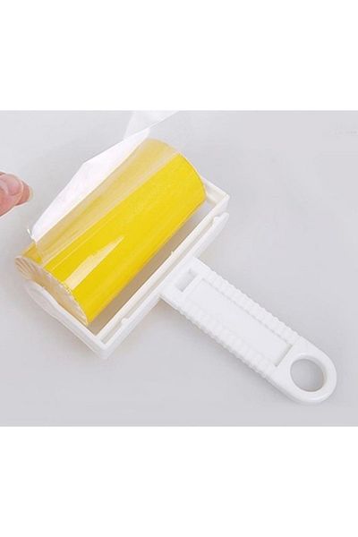 ABYZ Rolă din silicon reutilizabilă și lavabilă pentru scame și păr, 17 x 10 cm, galbenă