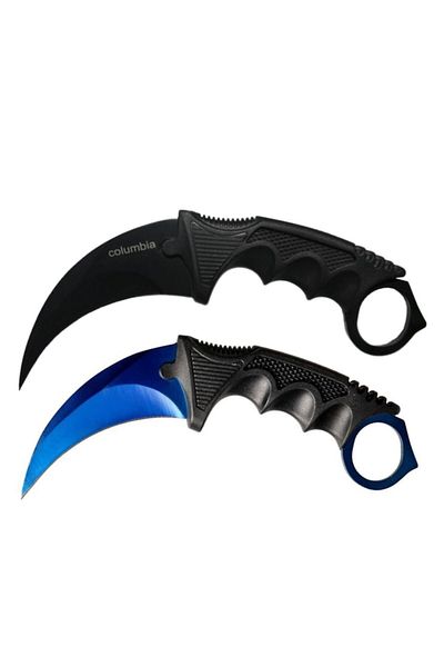 Urban Trends Set of 2 Karambit Knives CS:GO URBAN TRENDS, Sharp Blade, Sheath Included, Black/Blue