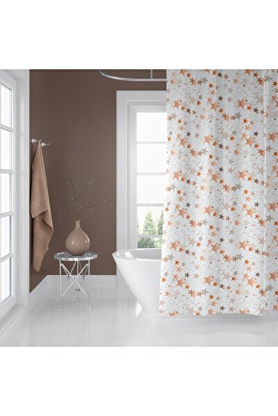 Tropikhome Shower Curtain with 12 Rings, dimensions 180x200cm STAR BS-6812