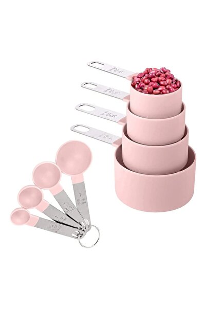 Salestore Set of 8 Graduated Measuring Cups Different sizes, Stainless Steel/...